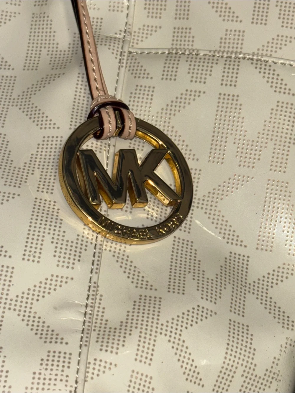 Michael Kors Ivory Monogram Tote with Handles